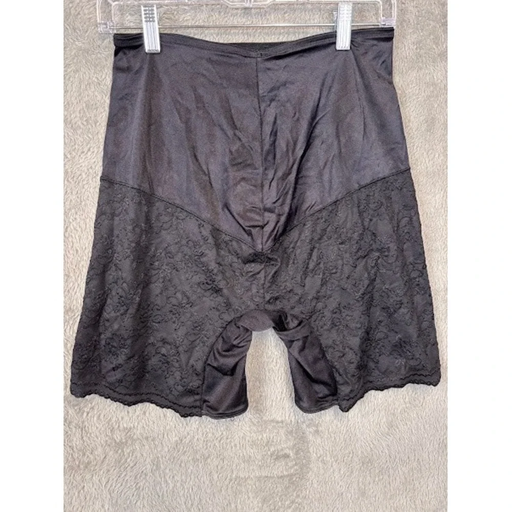 Curvation Womens Black Lace Trim High Waist Shapewear Shorts Plus Size 2XL 46 - Picture 2 of 6